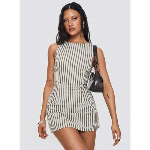 Rewind Romper Brown Stripe
