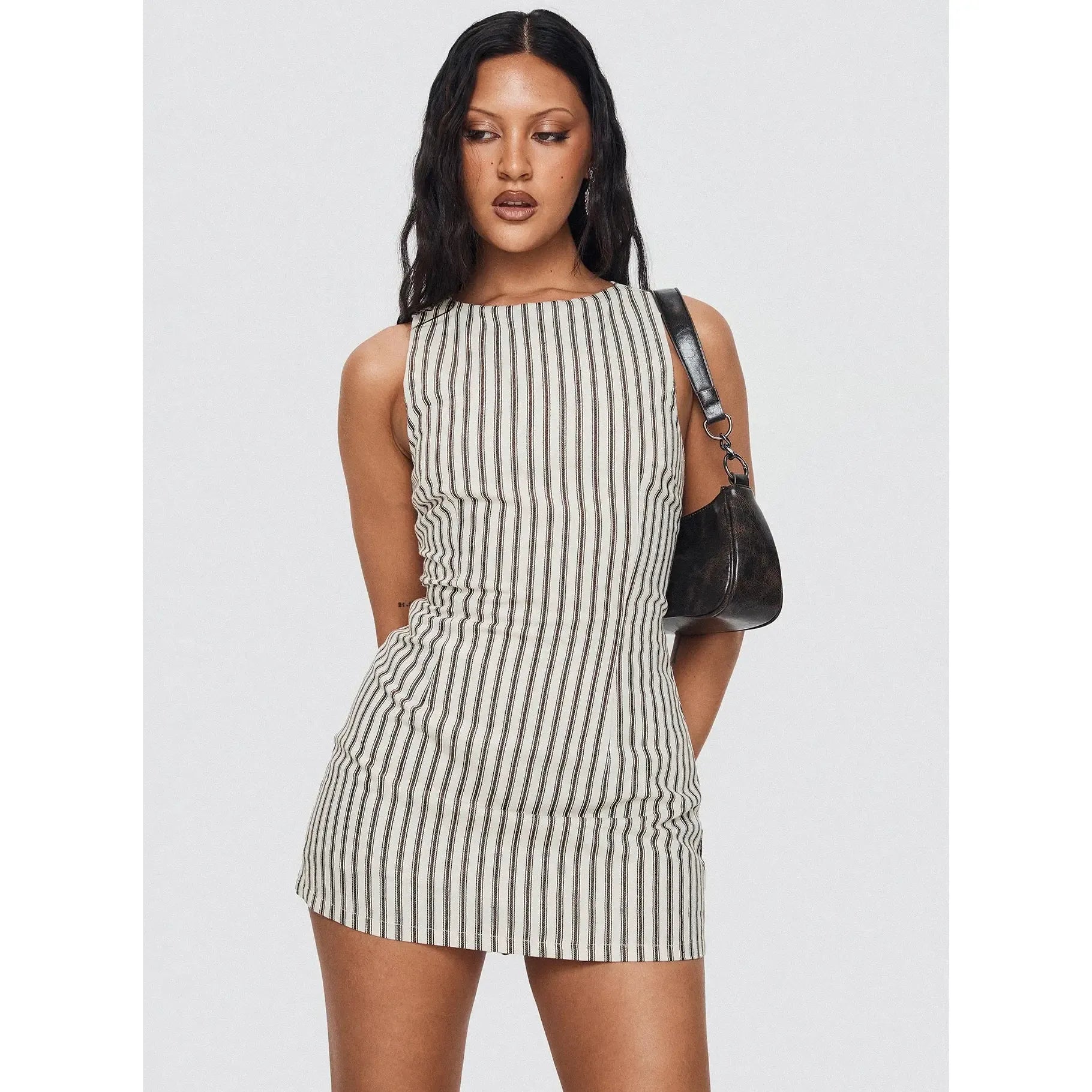 Rewind Romper Brown Stripe
